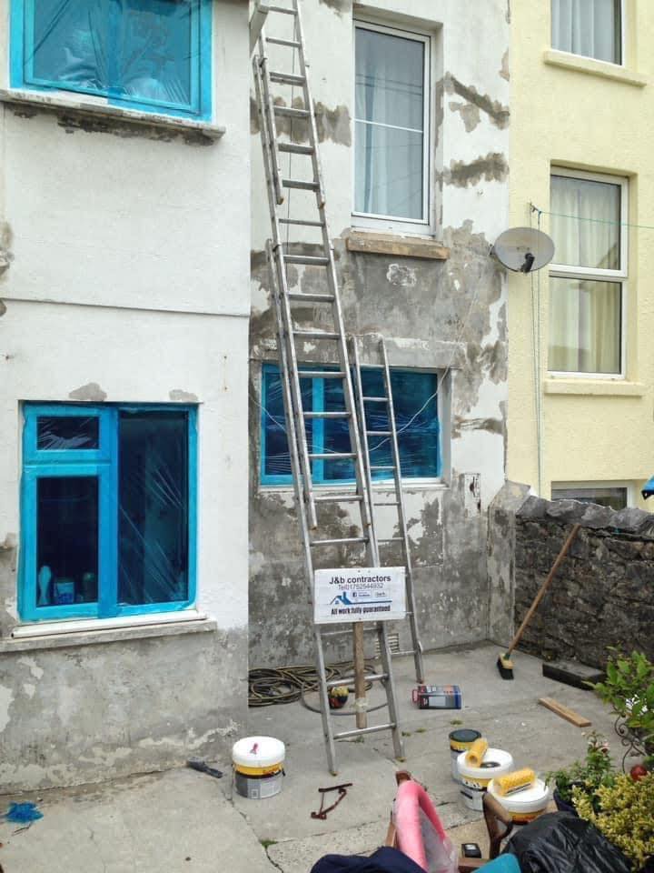 Render repair work in Teignmouth