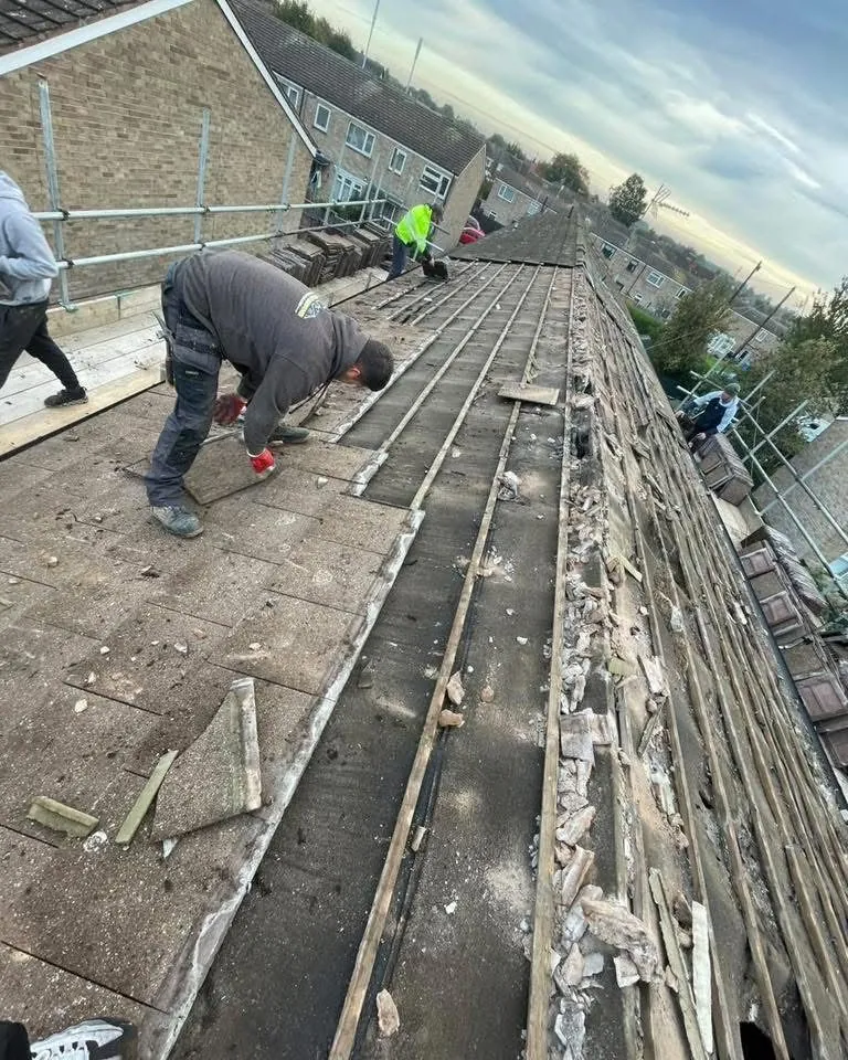Roof strip and re-felt in progress in Teignmouth
